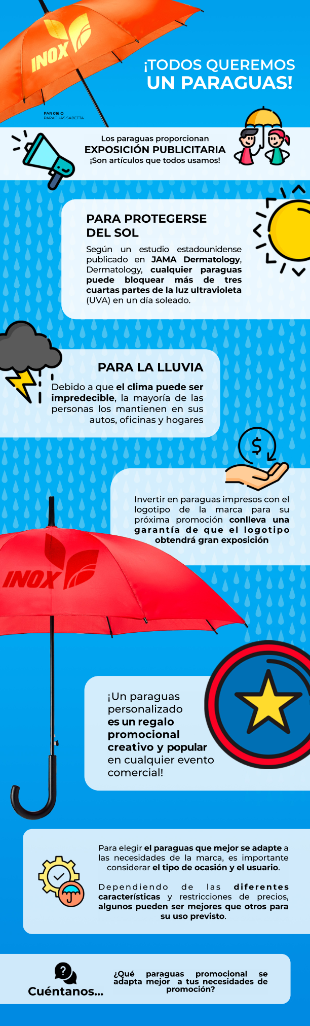 Paraguas Publicitarios Varios Tamaños